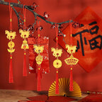 8 Pcs Chinese New Year Horse Decorations Lunar New Year 2026 Red Tassel Ornaments with Wealth Success Good Luck Hanging Decorations for Gifts Home Car Decor