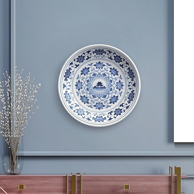 Chinese Style Blue And White Pattern-Q9 Bone China Decorative Plate, 7inch Wall Art Home Decor