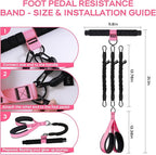 Multifunction Pedal Resistance Band with Handle, 3 Tube Adjustable 30/40/50LB Foot Pedal Puller Resistance Bands with Poster, Extended Length Tension Rope for Men Women Full Body Workout Home Gym