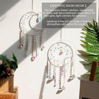 Artilady Dream Catchers with Crystals - Large White Boho Moon Dream Catcher Wall Decor House Decorations for Home Girls Kids Baby Bedroom Room Decor Christmas Birthday Teen Girl Boys Gifts
