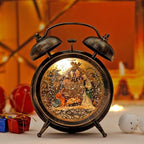 Kikth Red/Bronze Retro Plastic Lighted Musical Snow Globe, Alarm Clock Snow Globe 6H Timer, USB/Battery Operated Christmas Decorations Indoor (Nativity)