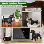 Lifelike Dachshund Sculpture - Creative Wiener Dog Figurine Modern Home Decoration for Home Desk Shelf Decor, Cute Resin Animal Statue Collectible Gift for Dog Lovers