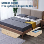 Underbed Storage Containers Bin with Lids (Set of 2) Large Under Bed Storage Organizer Box with Handle, Foldable Under the Storage Bags for Organizing Clothes, Shoes, Blankets, Pillows-Khaki