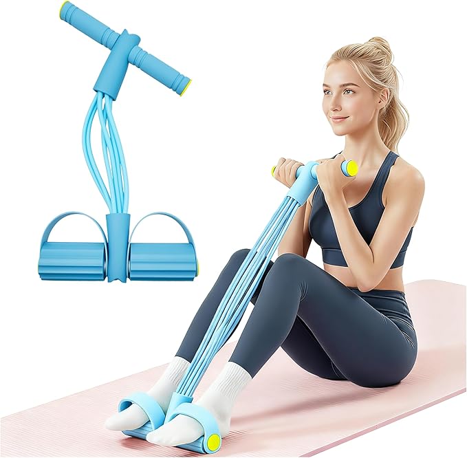 Multifunctional Pedal Resistance Band with Handle,4/6/8 Tubes for All Weights,Upgrade Heavy-Duty TPE Tubes with 300% Stretch for Full Body Workouts.