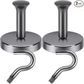 Neosmuk Magnetic Coat Hook,170lb Strong Extra Heavy Duty Magnet Hooks,Magnetic Wreath Hanger/Holder for Metal Doors,Purse,Towel,Stocking,Cruise Cabin,Gunmetal,2 Pack