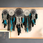 5 Pack Bohemian Ornaments,Dreamcatcher Gift Boho Native American Decor, Handmade Dreamcatcher for Girls, Boys, Adults, Kids Room,Witchy Gifts (Peacock Blue)