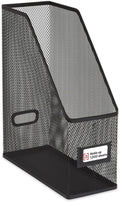 Staples TRU RED Metal Magazine File Organizer, Black - Top - Loading Desktop File Holder with Handle, Holds Up to 1000 Sheets