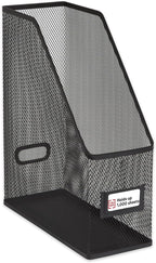 Staples TRU RED Metal Magazine File Organizer, Black - Top - Loading Desktop File Holder with Handle, Holds Up to 1000 Sheets