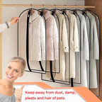Clear Garment Bags for Hanging Clothes Travel (Set of 6) Suit Bags for Closet Storage Clothes Storage Bags Closet Cover for Open Closet with Zipper for Coats, Jackets, Shirts