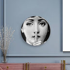 Lina Cavalieri Plate, Wall Decorative Plate, Mysterious Face Plate Wall Hanging Decoration,Including Bracket And Special Spring HooK,style-7,7inch