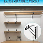 10PCS Heavy Duty Closet Rod Bracket, 11 x 11 Inch Closet Shelf Brackets,Supports 300 lbs,Wall Mount Closet Rod Supports Bracket Hook with Screws, Closet Rod Holders for Home and Closet Decor(Black)