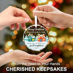 Neighbor Stained Glass Christmas Ornaments 2025,2.8 * 2.8 * 0.2inch Neighbor Gifts for Christmas Tree,Hanging Ornaments