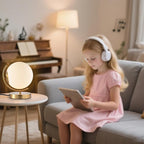 Gold Modern Globe Table Lamp with 7.1'' Glass Goble Shade Mid Century Table Lamps Desk lamp Metal Standing lamp for Bedroom Living Room Office