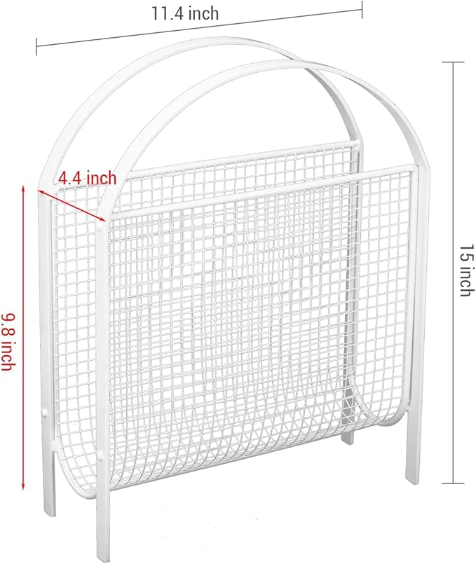MyGift Magazine Rack, Floor Freestanding Magazine Holder for Bathroom Bedroom Office, Books Newspapers File Mail Organizer, Mid Century Modern Decor Wire Storage for Tablets and Documents