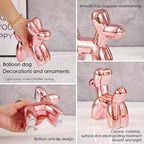 Notakia Cute Ceramics Balloon Dog Statue Crafts Living Room Desktop Decorations,Handmade Modern Small Ceramic Animal Statue Ornament Home Decor Accents