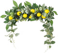 Firlar Artificial Flower Swag, 18 Inch Decorative Swag with Lemon Berry, Green Leaves Hanging Ornament Floral Swag Door Swag for Wedding Home Party Door Wall Decoration
