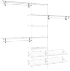 ClosetMaid 5037 5Ft. To 8Ft. Fixed Mount Closet Organizer Kit, White