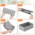 Lifewit Drawer Organizer Clothes for Closet 16 Pack, 3 Sizes Underwear Wardrobe Drawer Dividers, Fabric Foldable Dresser Storage Organizer Bins for Sock, Bra, Lingerie, Undies, Grey