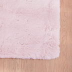 Pink Washable Fluffy Rug 5x7 Area Rugs for Bedroom Plush Faux Rabbit Shag Fur Rug for Living Room Nursery