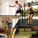 WHATAFIT Resistance Bands Set with Handles - Exercise Bands Home Gym Strength Training Equipment, Includes Door Anchor & Ankle Straps for Full Body Workout Bands, Physical Therapy - for Men and Women