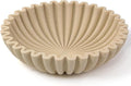 YMXYJM Large Decorative Bowl, Modern Handicraft Bowls for Home Decor, Decorative Fruit Bowl for Kitchen Counter, Ruffle Decor, Stylish Key Bowl for Entry Table, Artificial Travertine Beige