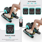 Under Desk Elliptical Machine, Electric Leg Exerciser for Seniors, Compact Seated Pedal Exerciser, Portable Elliptical Trainer with Remote and Non-Slip Pedals for Teens Adults