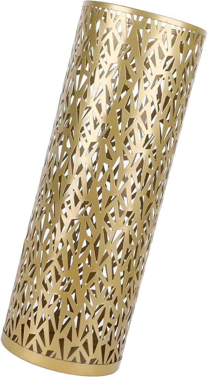 ZJchao Metal Freestanding Round Umbrella Stand Rack Bin for Entryway, Office, or Hotel Decor – Compact Small Size with Stable Base & - Finish