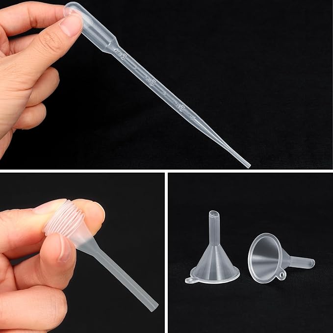 50pcs Perfume Refill Tool Kit,Plastic Perfume Dispenser Transfer Tools,Travel Refill Tool Set for Liquid Cologne Fragrance Sample Essential Oils (Clear, 5ml/50pcs)