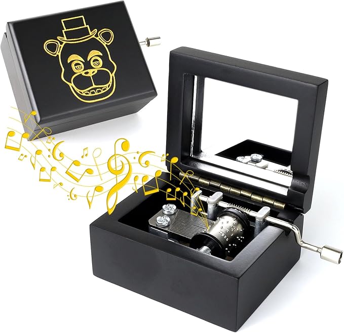 ROSIKING Black Wooden Music Box Classical Musical Boxes Christmas Birthday Valentine's Day Gifts for Lover Boy Girl friend Plays Toreador