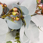 Artificial Flower Swag, 11.8in Eucalyptus Swags with White Flowers Handmade Greenery Hanging Decoration Swag for Wedding Arch Home Decor, Green, 210320XU03-7852-1500036402