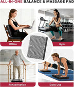 HAPBEAR Exercise Balance Pad - 15"x12" Non-Slip Textured Foam Balance Pad with 2-in-1 Stability & Massage - 2.2" Thick TPE Layer with Soft Cushioning + EVA Massage Layer for Physical Therapy, Core Training & Massage