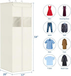 Zilink Large Hanging Garment Bag 54" Garment Bags for Hanging Clothes with Clear Window Space Saving Garment Bags for Storage with Built-in Metal Hanging Rod for Suits, Coats, Dresses
