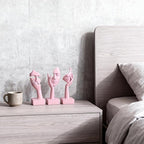 3 Pcs Thinker Large Statue Set - Pink Art Abstract Home Accent Figurines for Living Room, Bedroom, Shelves, Office Desktop, Coffee Table Decor, Gift for Women (3 Pcs Pink, 9")