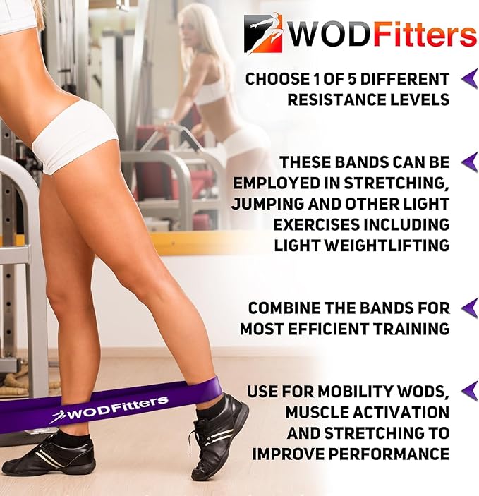 WODFitters Pro Series Pull-Up Assistance Bands – Premium Resistance Loop Bands for Assisted Pull Ups, Muscle Ups, Strength Training & Mobility – Durable Bands for Functional Fitness