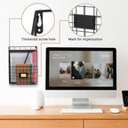 1 Pc Storage Racks, Metal Wire Wall Mounted Magazine Holder, Wall Hanging Organizer holder for Mail Files, Newspapers, Magazines with Tag Slot for Office, Home Organization, Black