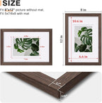 Egofine 8x12 Picture Frames Set of 4, Made of Solid Wood Covered by Plexiglass 5x7 and 6x8 with Mat or 8x12 without Mat, for Table Top Display and Wall Mounting Photo Frame Brown