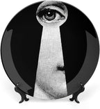 Lina Cavalieri Plate, Wall Decorative Plate, Mysterious Face Plate Wall Hanging Decoration,Including Bracket And Special Spring HooK, (Style-14, 8inch)