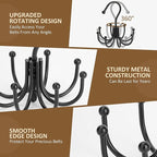 ZEDODIER Belt Hanger, 2 Pack Belt Rack Closet Accessories Organizer, Maximum 24 Storage Capacity, Hanging Holder Storage Hook for Belt, Bra, Tank Top, Tie, Scarf, Purse, Black