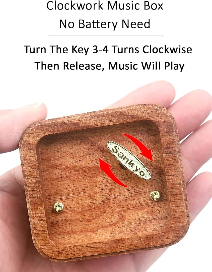 Sinzyo Anastasia-Once Upon a December Music Box Vintage Musical Boxs for Birthday Gift Valentine's Day Christmas Day(Musical Note Rosewood Box)