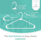 Sharpty Plastic Clothes Hangers - Adult Plastic Hanger - Clothing Hangers - Standard Hangers for Clothes - Space Saving Hangers - Ideal for Shirt, Dresses, Coat Hangers (60-Pack, White)