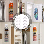 Hat Organizer for Baseball Caps 4Pack, Hat Rack for Wall with Strong Adhesive Hold up to 40 Hats, Hat Hanger Holder Display for Door Closet, Cap Organizer Storage Multilayer Two Mounting Option(White)