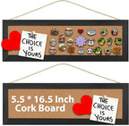 Cork Board Bulletin Board, 5.5x16.5inch Small Enamel Pin Board, Bulletin Board for Wall, Pin Board Cork Board for Brooch Pin Storage Display（BK-1442-2P）