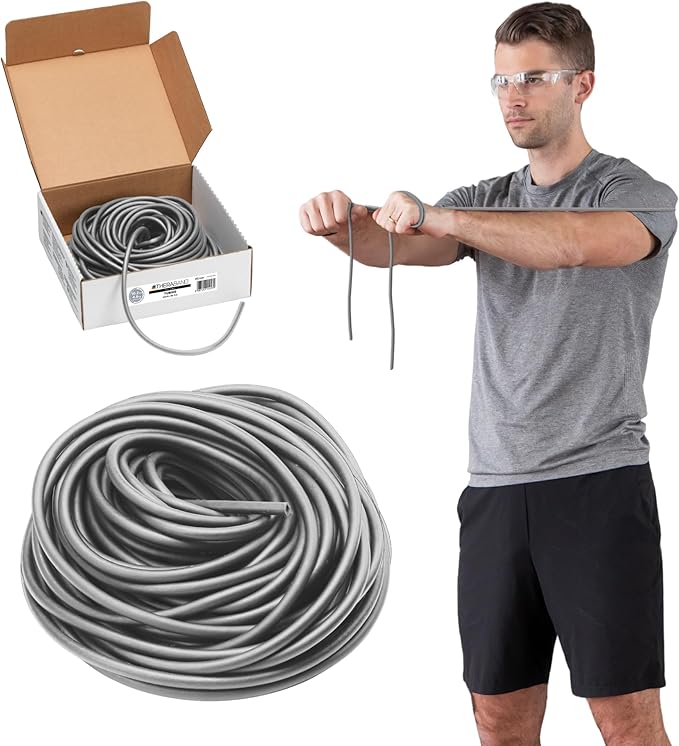 THERABAND Latex Resistance Tubing, Red, Medium Level 2, 100 ft Roll, Professional Grade Resistance Band for Exercise, Upper and Lower Body Workouts, Cut-to-Length, Color-Coded Levels
