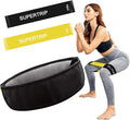 Supertrip Resistance Loop Bands with Protective Sleeves Booty Bands for Women Men 2 Pack Latex Resistance Bands and 1 Pair Non-Slip Functional Sleeves Nylon Webbing Neoprene Padding