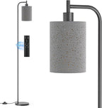 SIBRILLE Floor Lamp with Linen Shade, Dimmable Tall Standing Lamp with Remote Control & 3 Color Temperatures, Modern Floor Lamps for Living Room Bedroom Office Corner, 9W LED Bulb Included