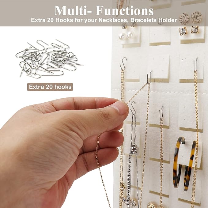 Extra Large Earring Organizer - Wall Mount Earring Holder for Up to 420 Pairs, Hanging Jewelry Organizer for Women & Girls