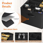 Lifewit Shoe Storage Organizer for Closet, Fabric Large Shoe Box Storage Containers with Clear Cover, Foldable Bins for Boots Heels Sneakers Fits 12-16 Pairs, 1 Pack Black