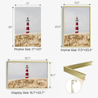 17x23 Aluminum Metal Picture Frame,Tempered Glass Gold Photo Frame 17x23 for Family Photo,Posters,Art,Document to Wall Mount Horizontally or Vertically