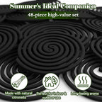 FIRIK Citronella Coils Outdoor, 20 PCS Citronella Incense Coil with 2 Incense Burner and 2 Coil Holders, Natural Lemongrass Coils for Patio Camping Farms Courtyards Backyard Garden BBQ Indoor, Black