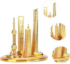 Keenso Shanghai Building Collection Model Reflective Bronze and Gold Vintage Trend Friends Big (Gold-Small)